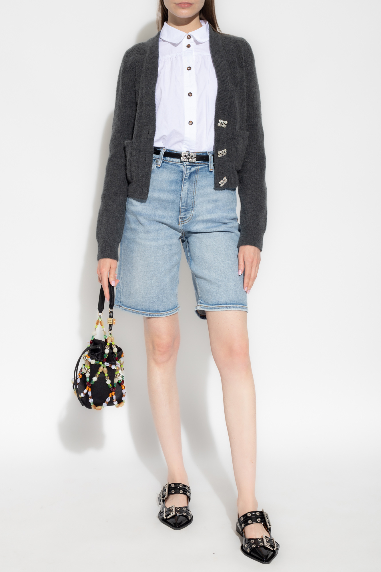 Light blue Denim shorts Ganni Vitkac GB